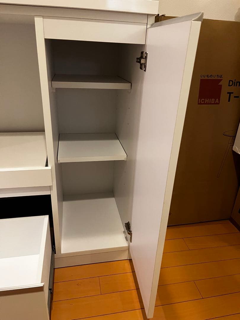 KAGUCOCO 鏡面ホワイト 食器棚・レンジ台　大川家具