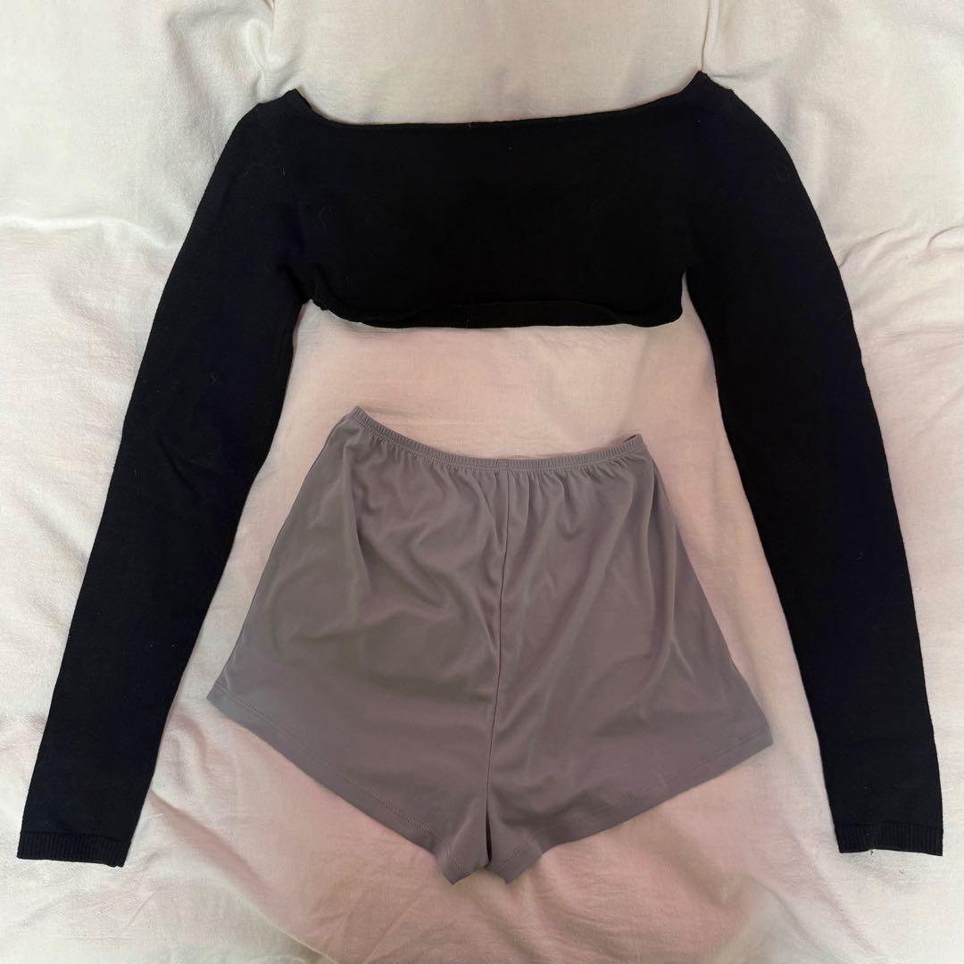 ワンピース A Karen knit set mini dress gray M