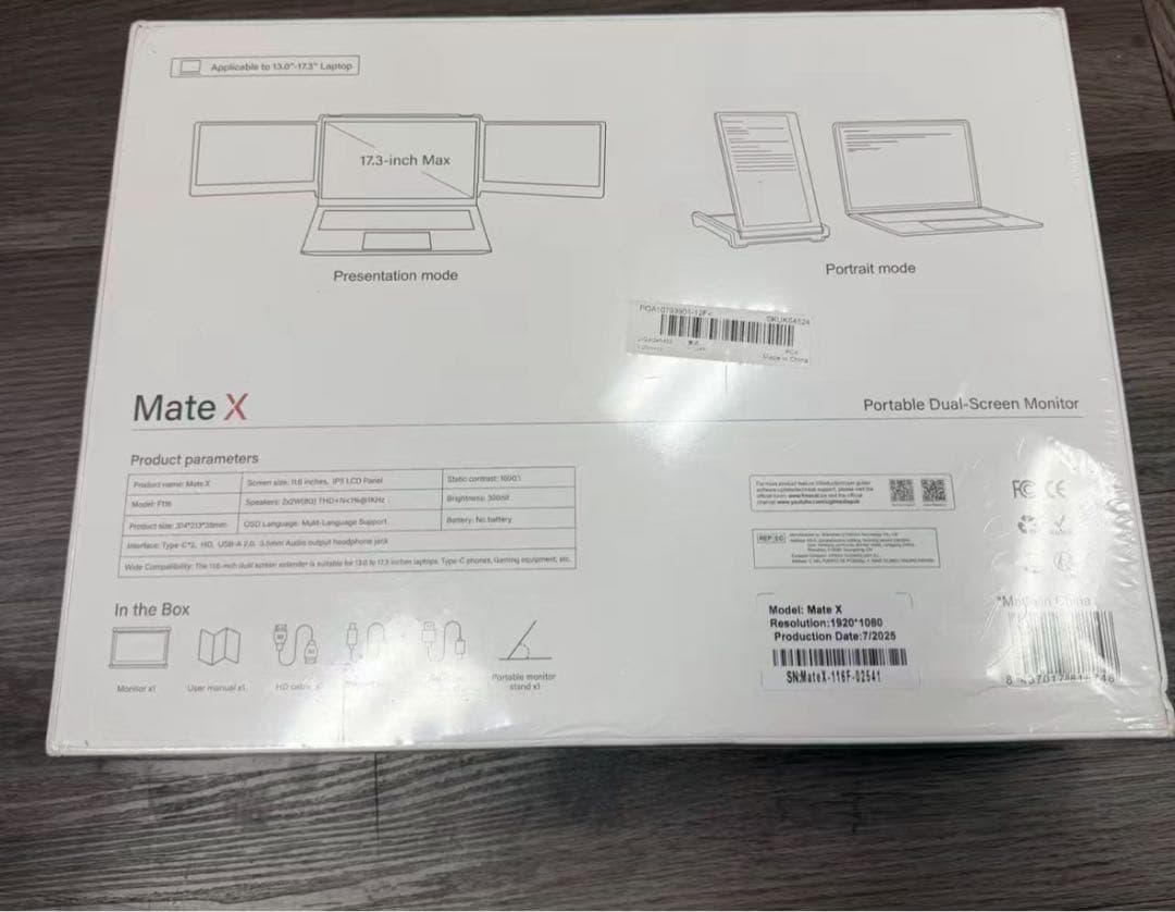 GTMEDIA メイトX 11.6インチ 60Hz 1080Pデュアルエクステン