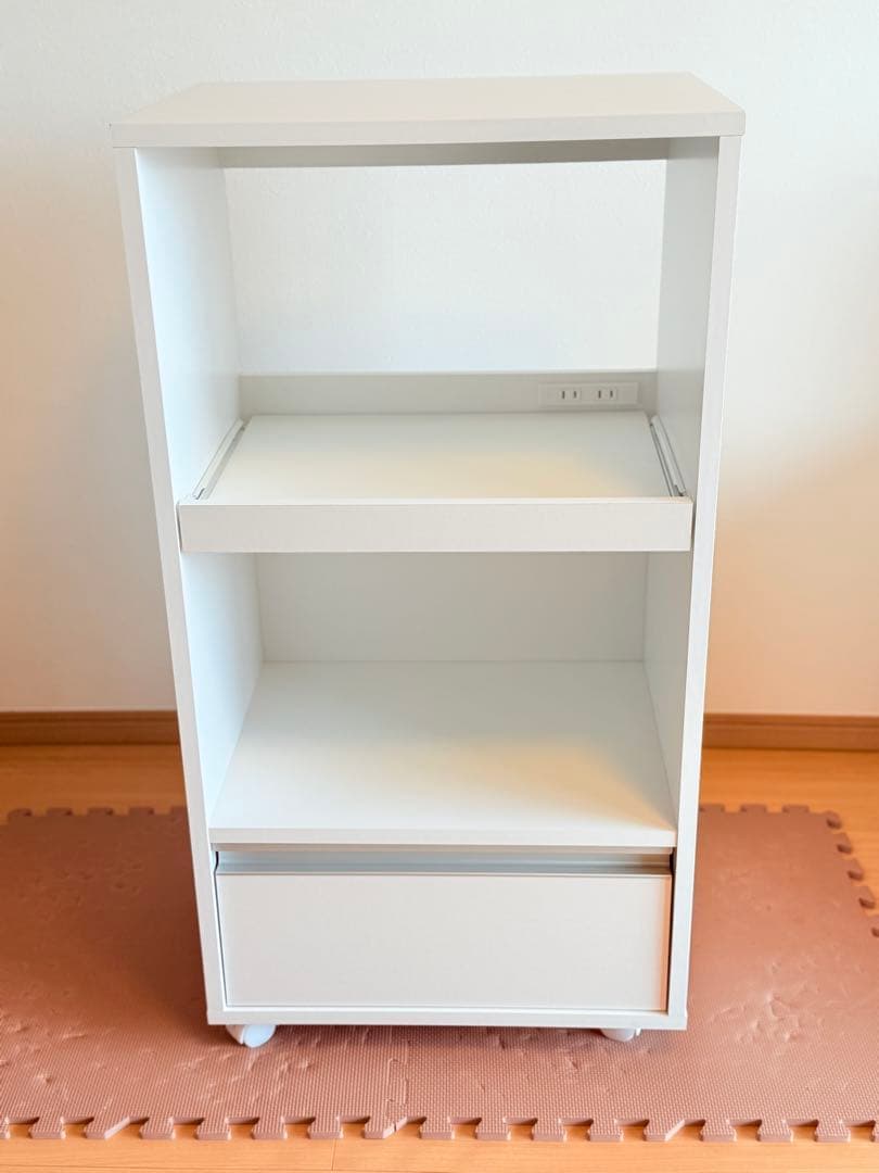 【りこ⭐︎】ホワイト オープンシェルフ 引き出し付き