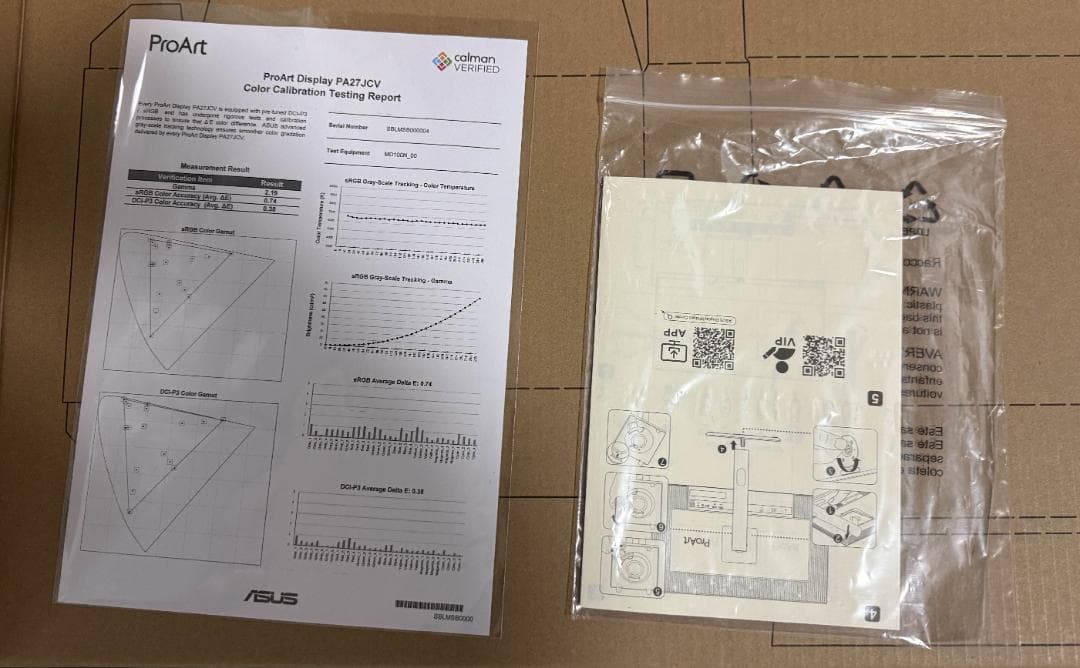 ディスプレイ・モニター本体 ProArt Display PA27JCV
