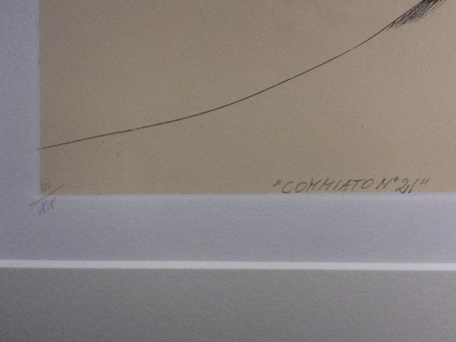 エミリオ・グレコ　直筆サイン『COMMIATO No21』エッチング 0801S