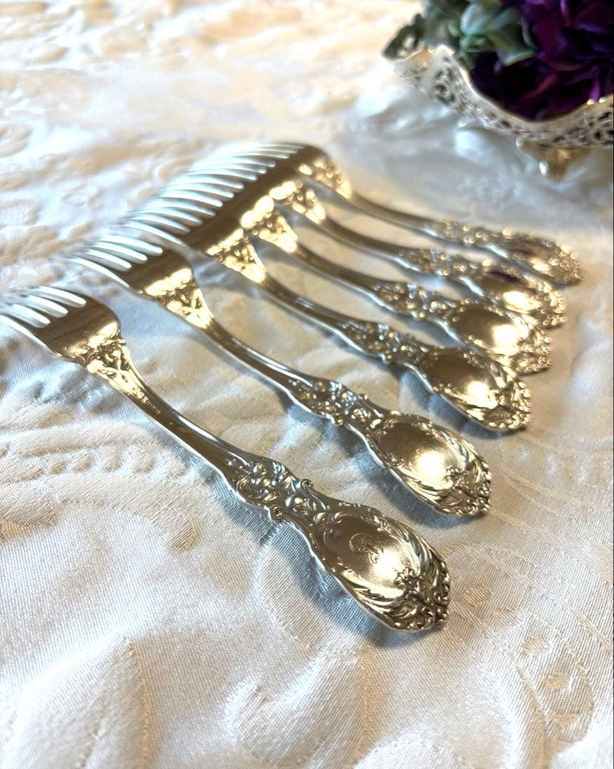 純銀 米国 Reed & Barton スターリングシルバー フォーク 6本希少