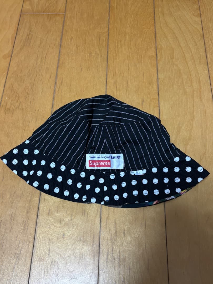 シュプリーム × コムデギャルソンシャツ バケットハット黒 M／L
