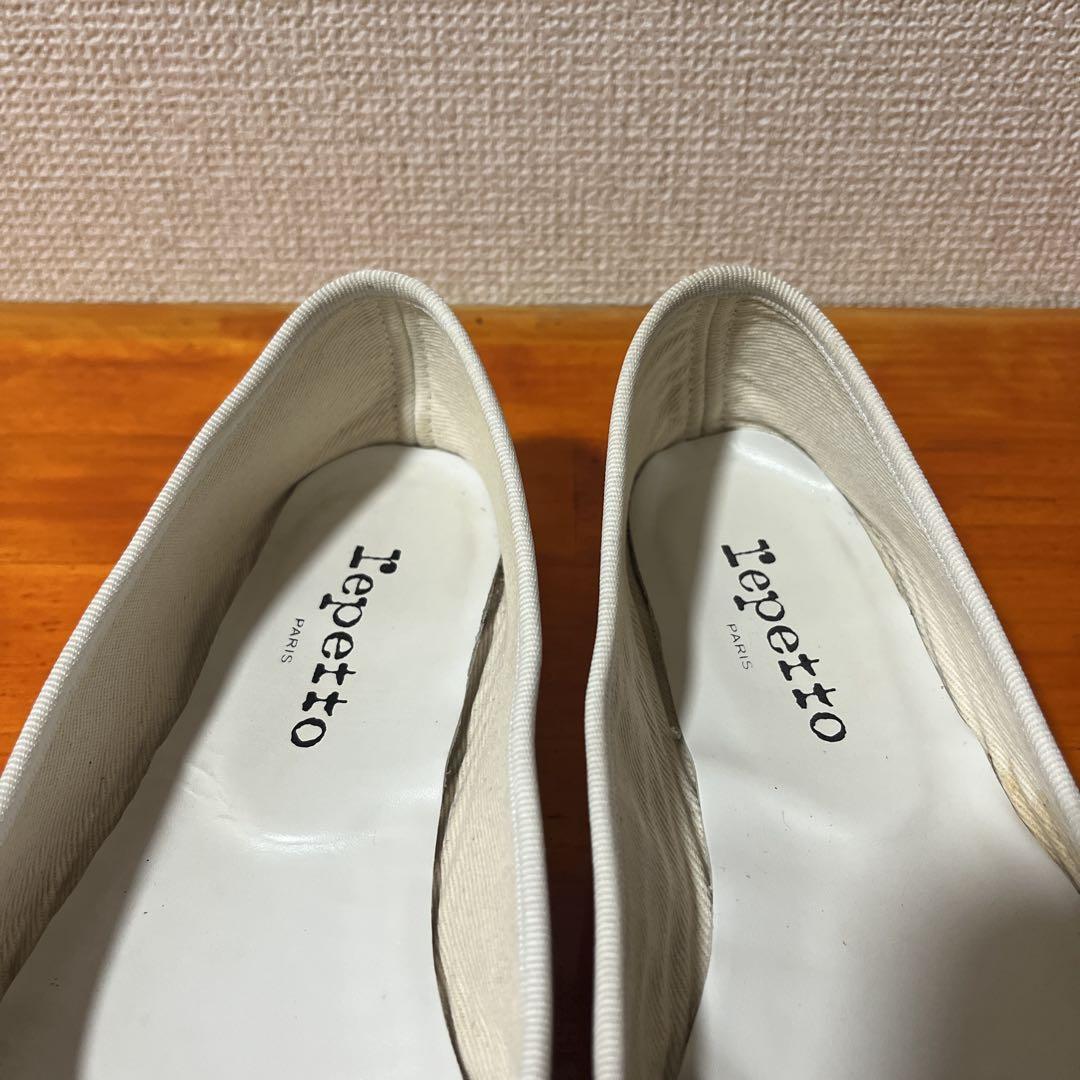 レペット サンドリオン 38.5 白 ホワイト フラットシューズ 24cm