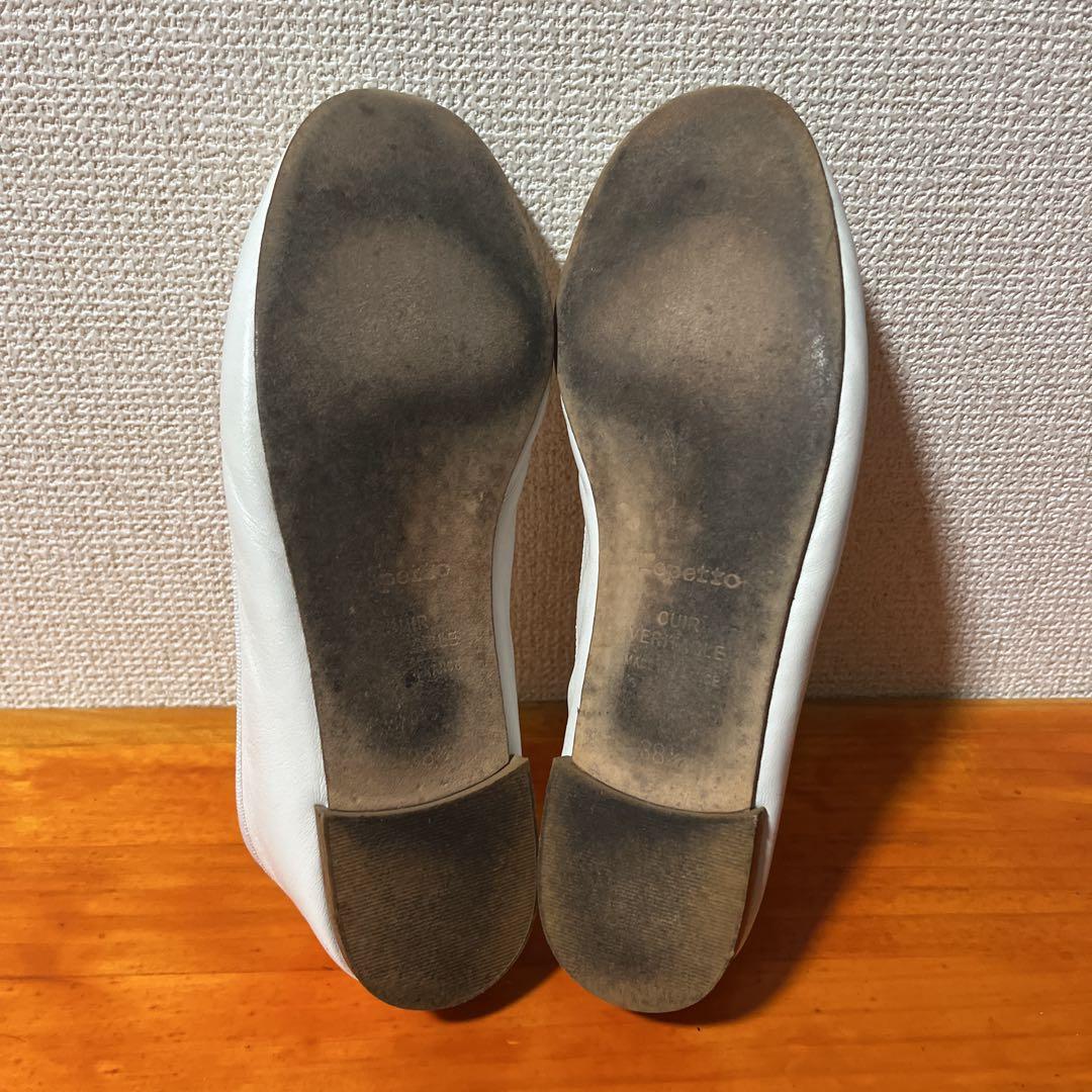 レペット サンドリオン 38.5 白 ホワイト フラットシューズ 24cm