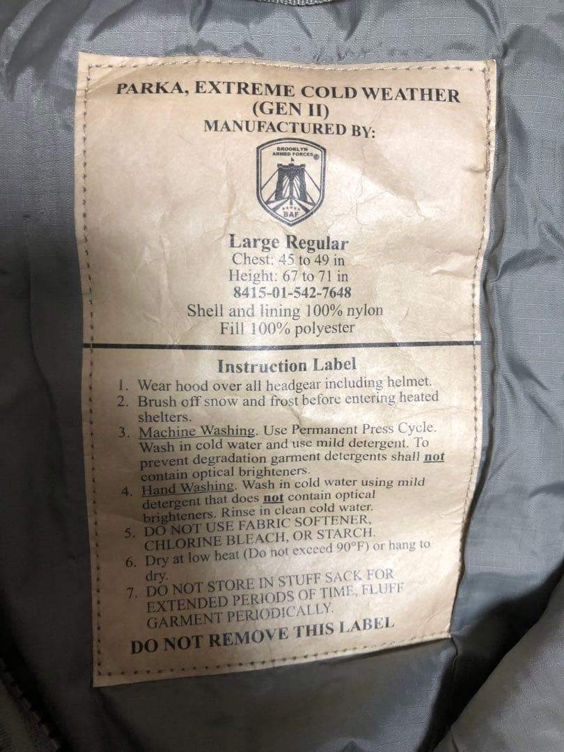 LEVEL7 TYPE2 MONSTER PARKA L FOLIAGE 未使用