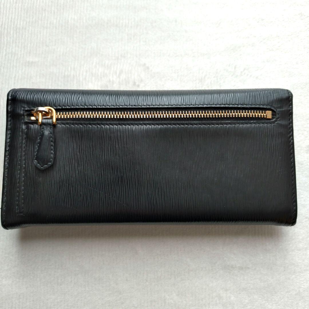 PRADA 長財布 パスケース ゴールドロゴ ブラック ヴイッテロムーブ