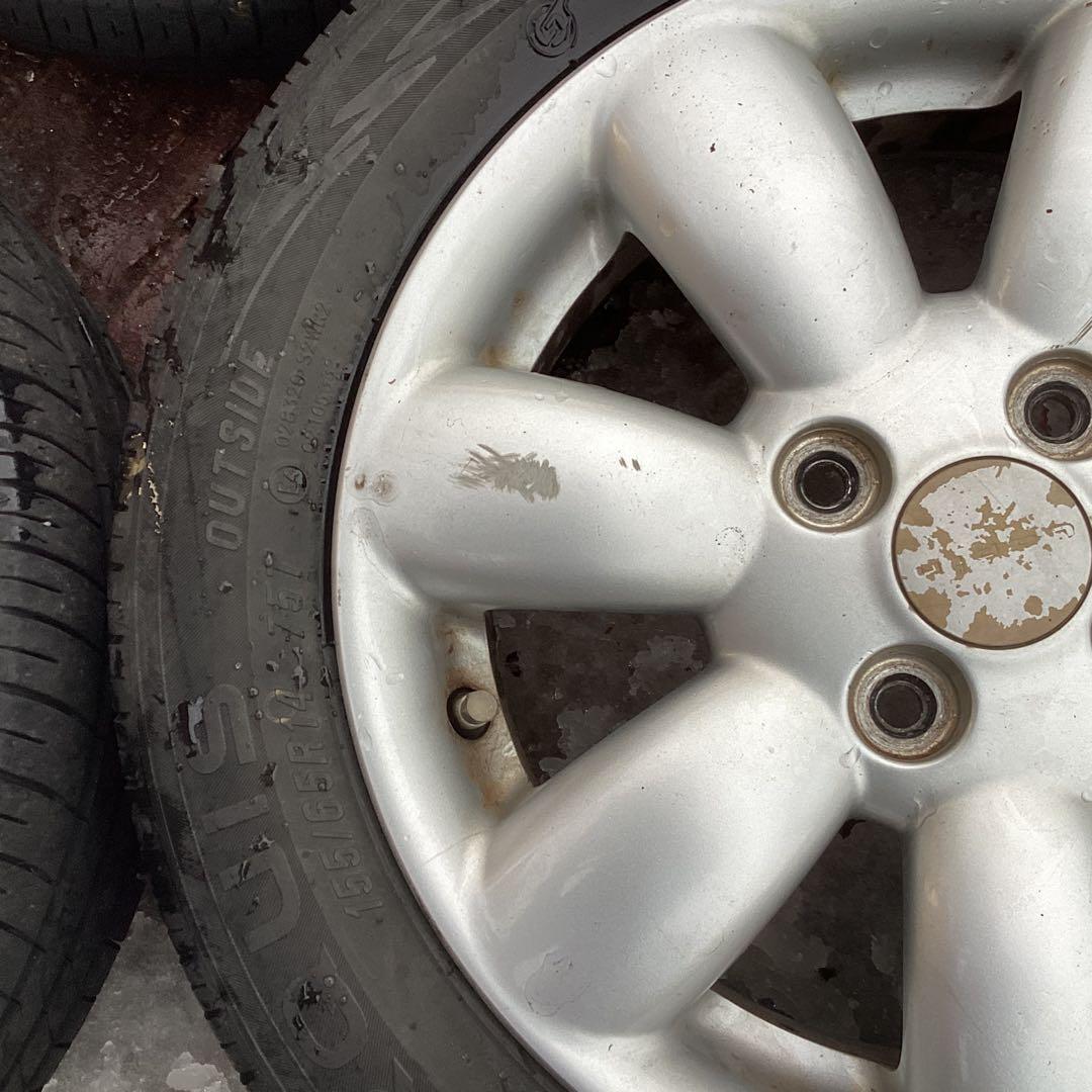 ゆ*じ様 スズキ　ラパン純正ホイール　14インチ夏タイヤ付き4本セット❗️全国送