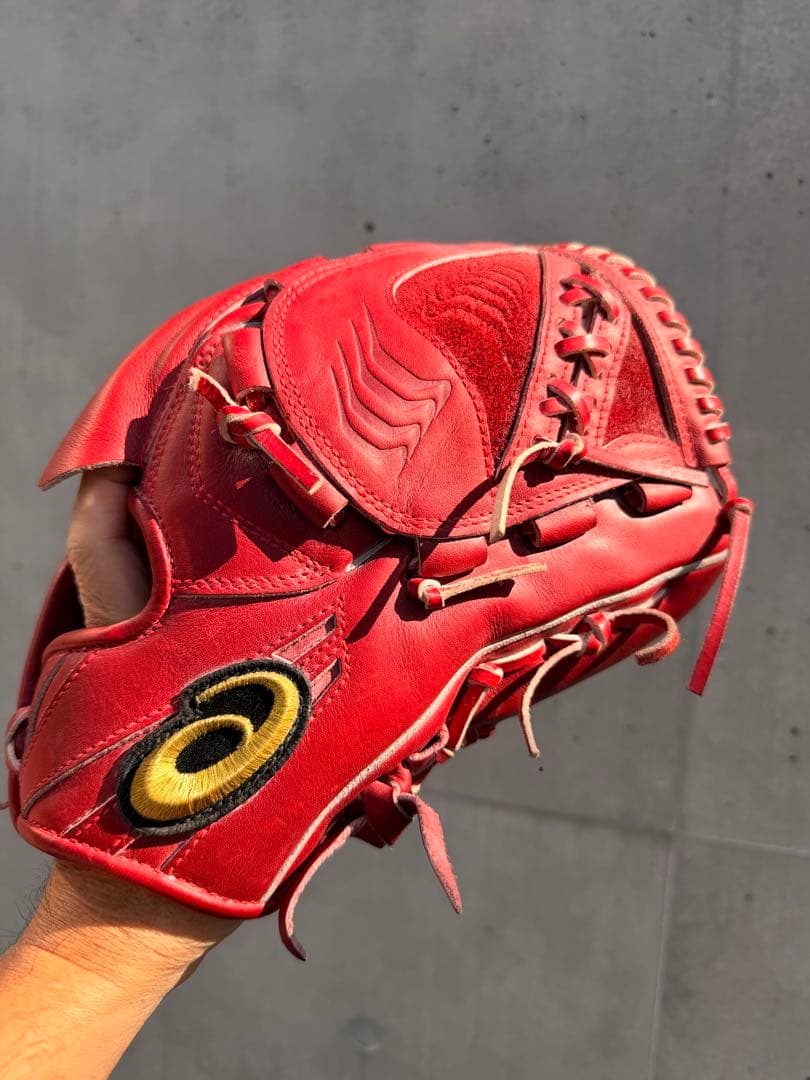 大谷翔平2020年モデル　ASICS GOLD STAGE 硬式グローブ レッド