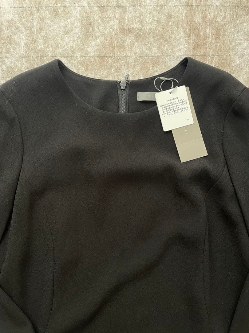 新品　theory luxe 七分袖ひざ丈ワンピース　ブラック　36