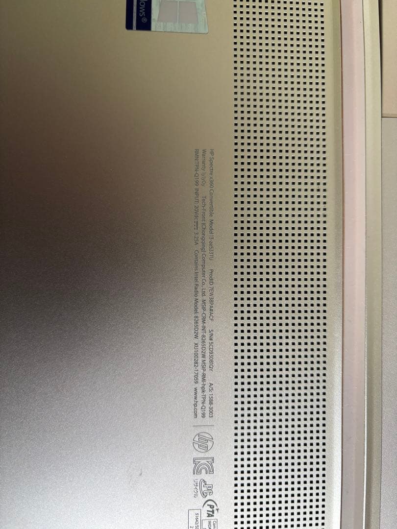 HP Spectre x360 13-ae000 4Kタッチ16GB