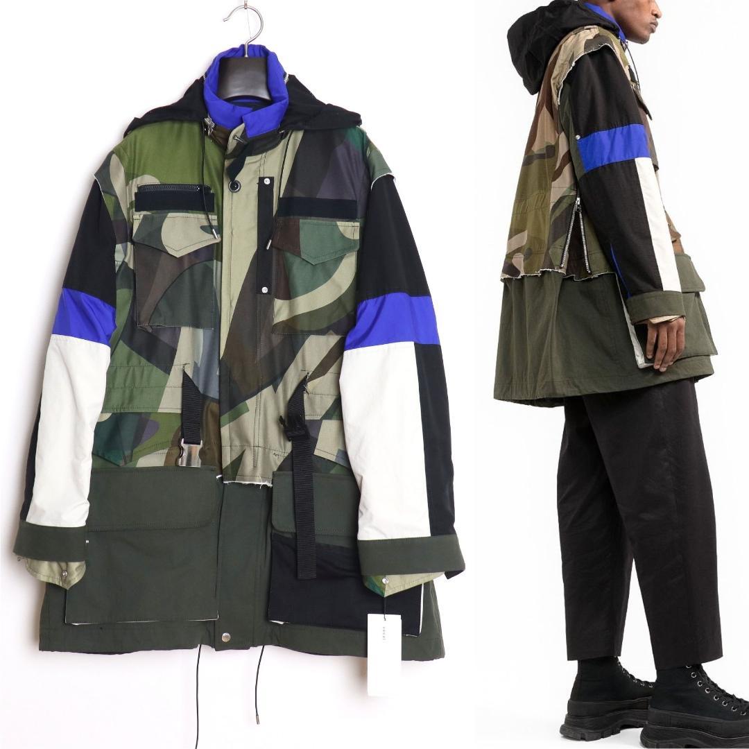 sacai × KAWS 新品 21AW 再構築 オーバーサイズ ジャケット 2