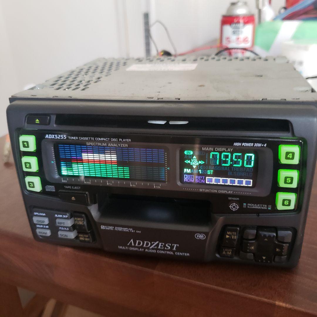 旧車 ADDZEST ADX5255 CD カセット　動作品　美品　メンテ済み