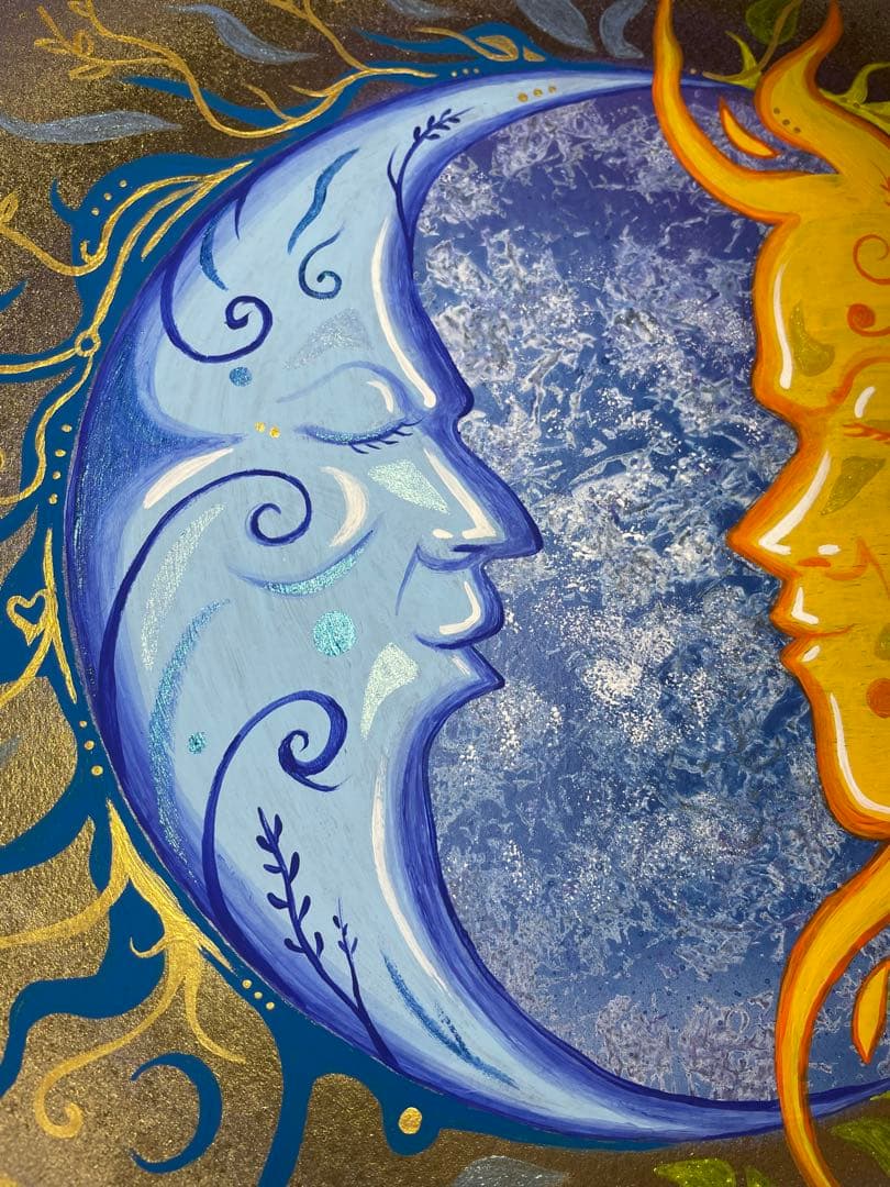 ありりん0703☆ 月と太陽 開運絵画 ヒーリングアート 龍ノツカイ