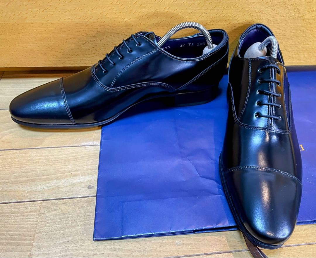 新品リーガル皮革レザーシューズストレートチップスクラッチタフレザー24.5