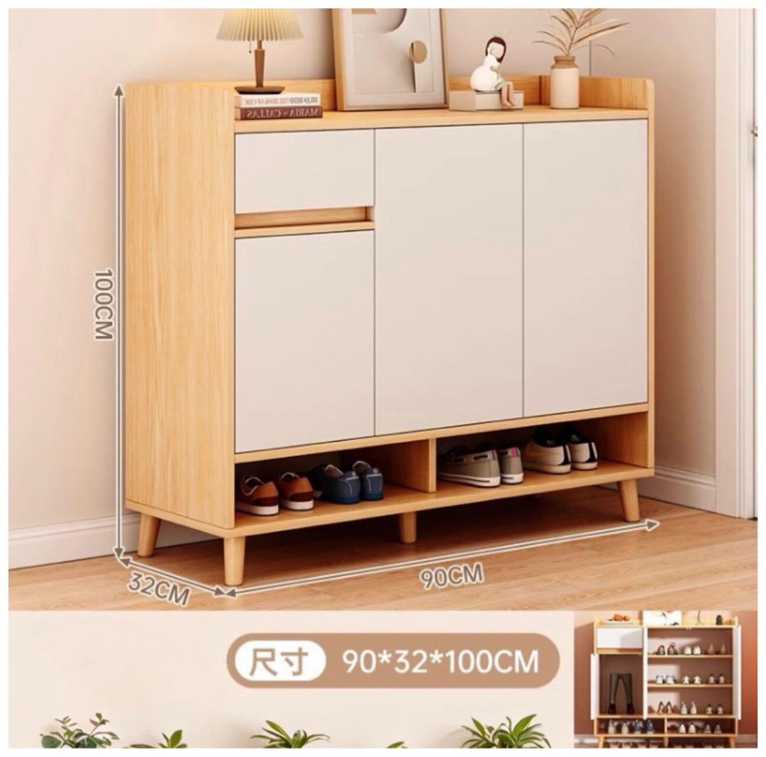 木製北欧シューズボックス 下駄箱 靴箱 ナチュラル ホワイト 北欧
