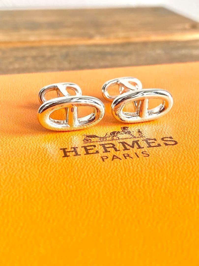 HERMES エルメス 925シルバー シェーヌダンクル カフリンクス カフス