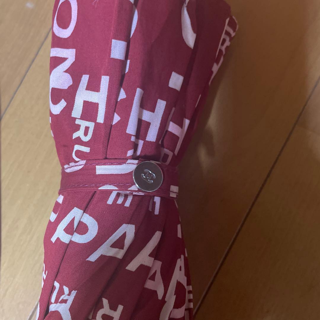 CHANEL バイシーライン折りたたみ傘 レッド