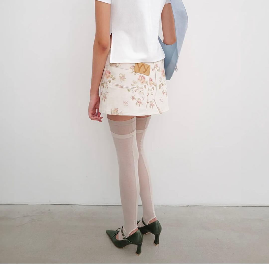 スカート OPEN YY FLORAL LAYERED MINISKIRT