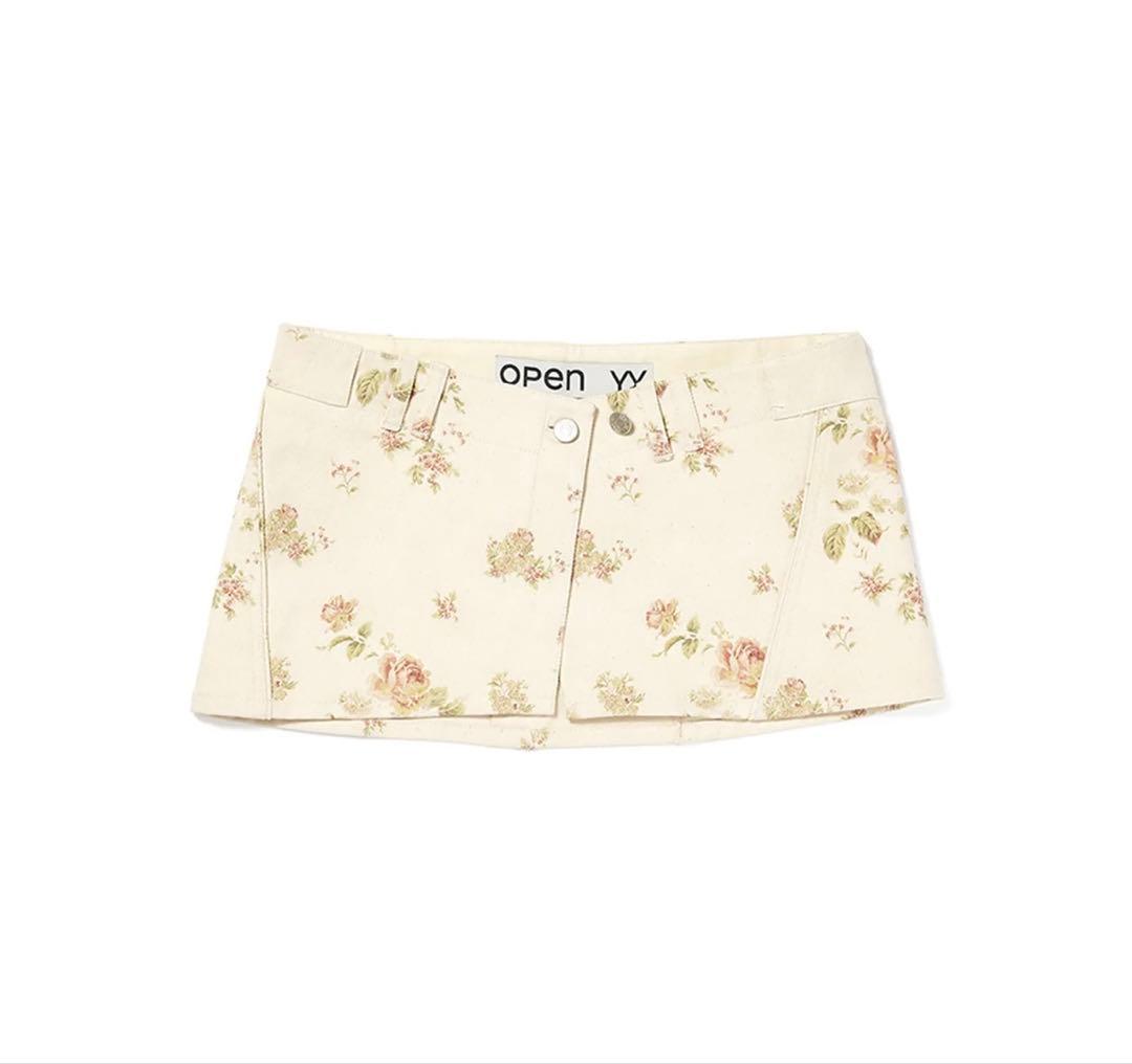 スカート OPEN YY FLORAL LAYERED MINISKIRT