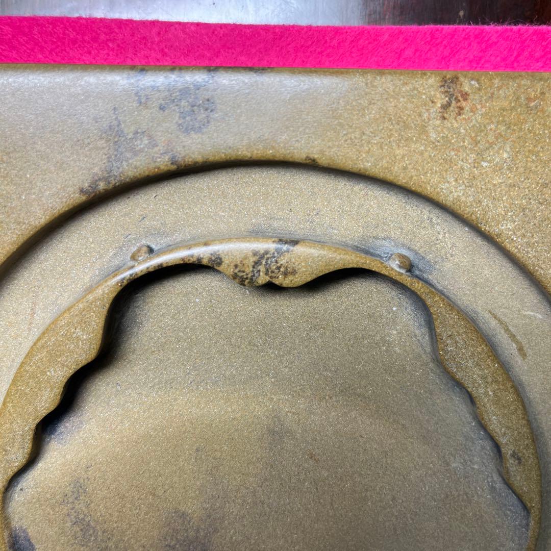 ⭕️澄泥硯　⭕️正方硯　中国　縁起の金運シンボル　ヒキガエル　色合い綺麗