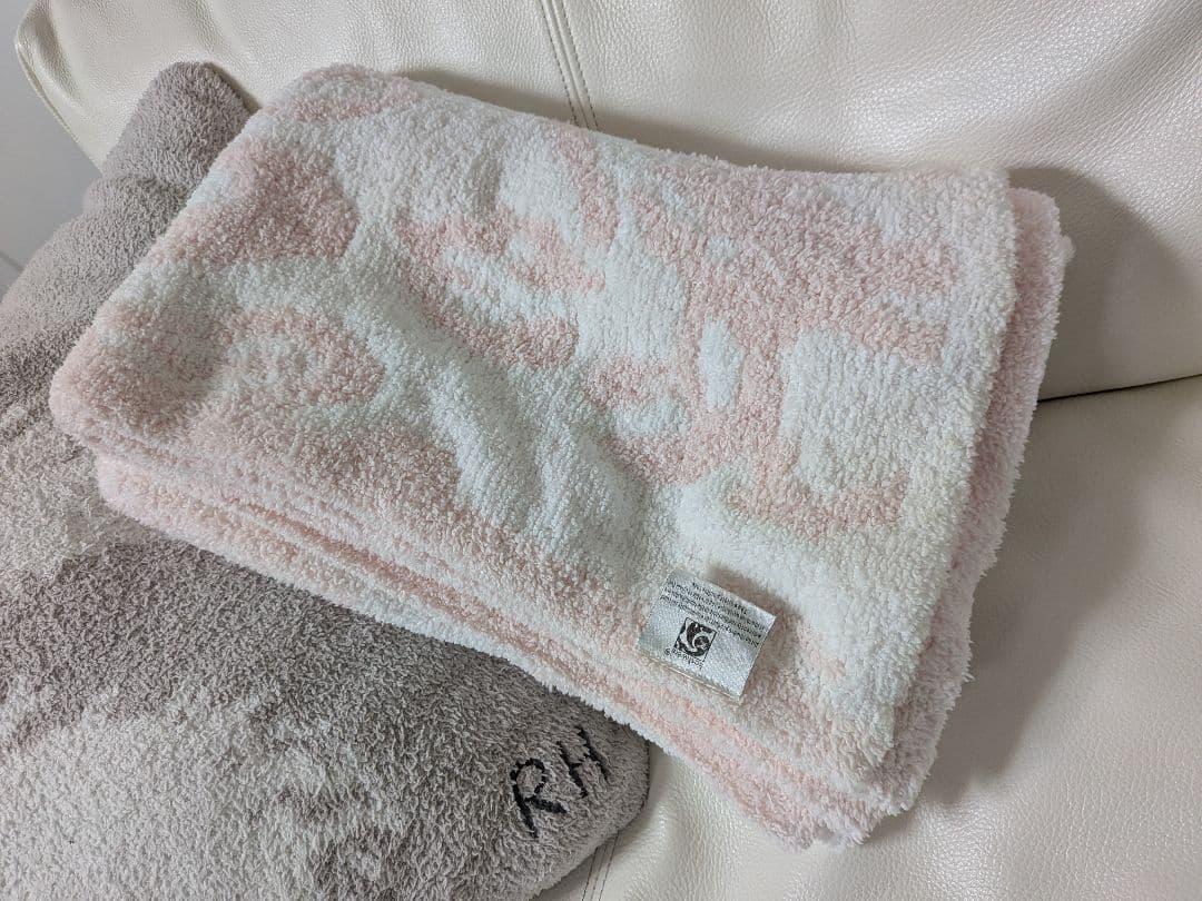 【美品】カシウェア★ブランケット★ピンク✕ホワイト