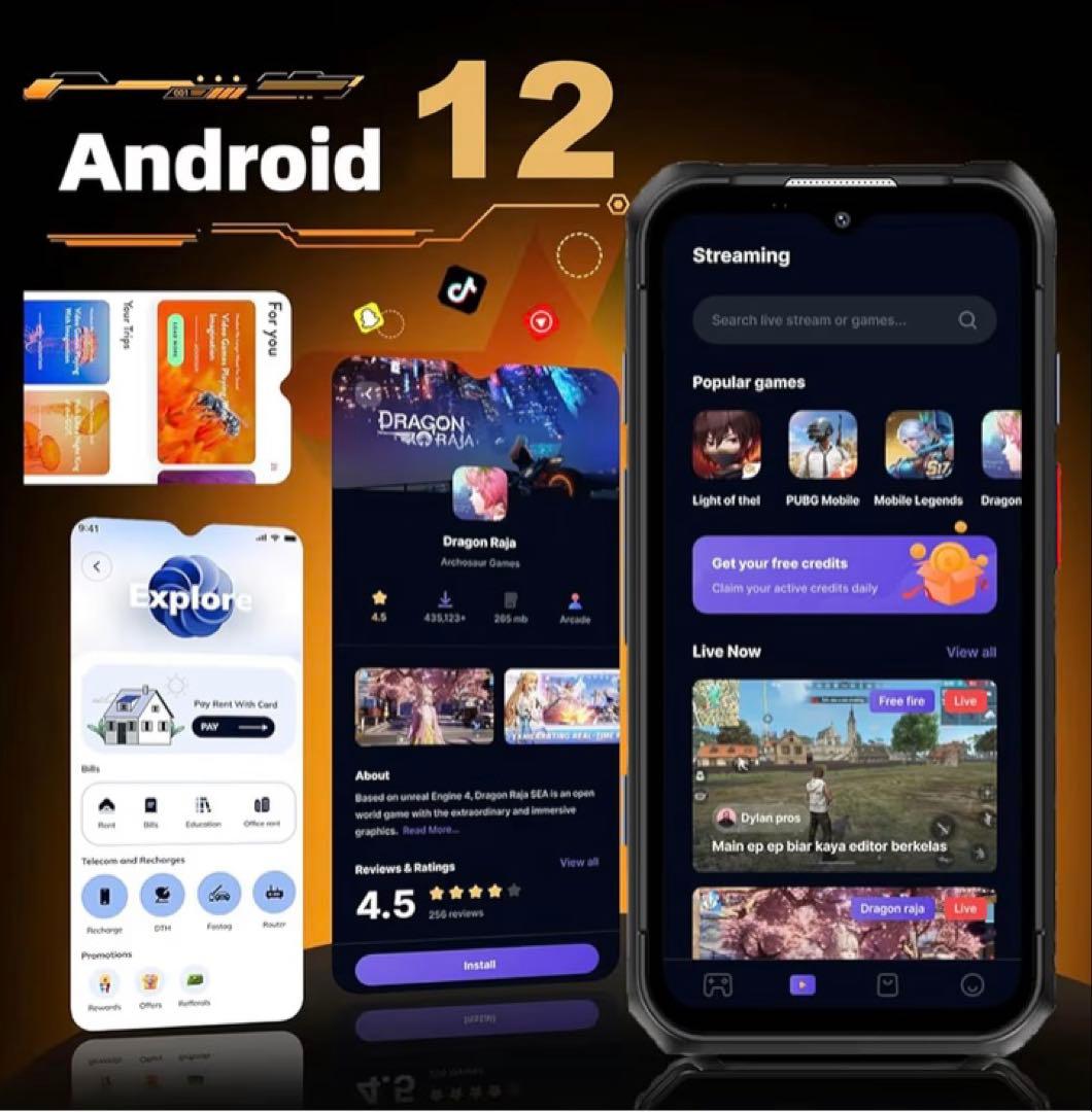 ミニスマホ 3.88インチ Android 12 スマートフォン 防水・防塵