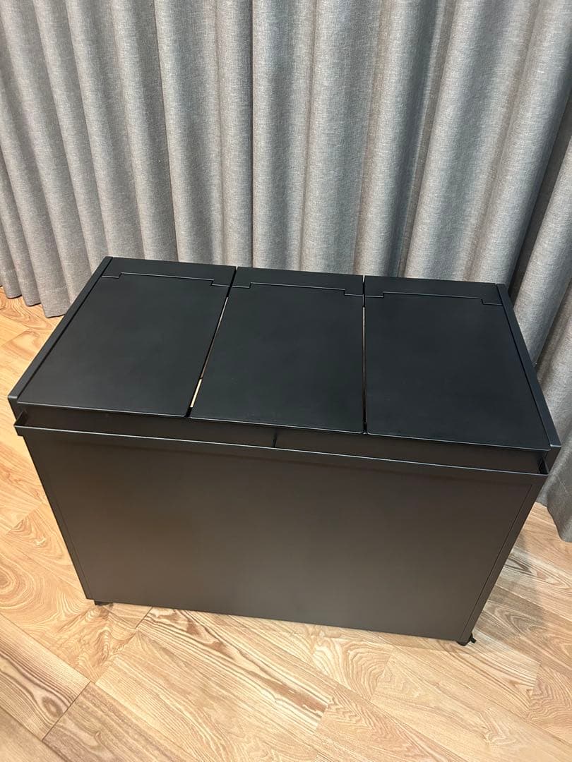 山崎実業(Yamazaki) 蓋付き 目隠し 3分別 ダストワゴン 45L