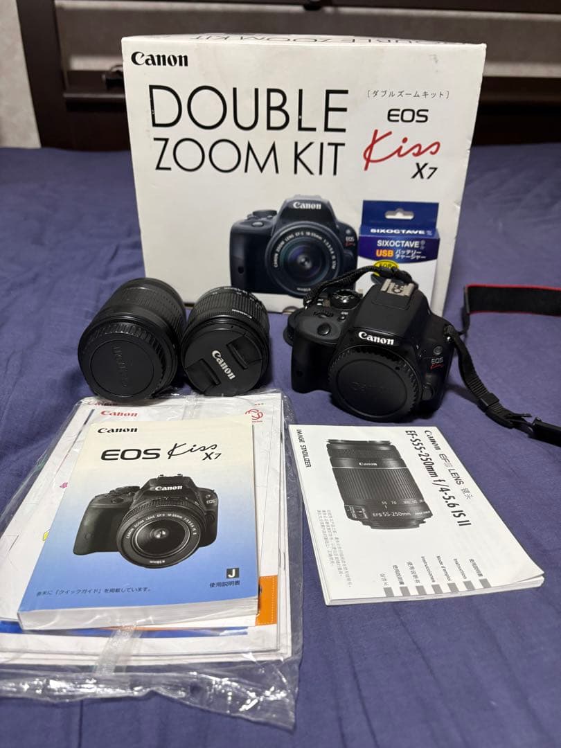 ❣️特別値下げ❣️動作確認済Canon EOS Kiss X7 ダブルズームキット