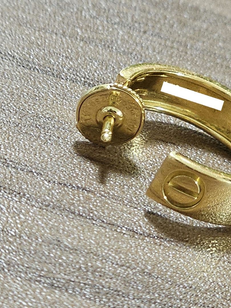 ま*も様 【お買い得】カルティエ YG ラブ フープ ピアス 片耳用 Carti