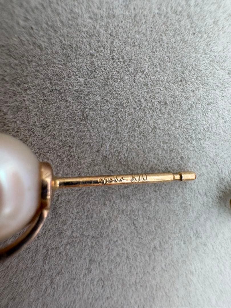 アガット（agate) K10淡水パール・ジルコニア ピアス