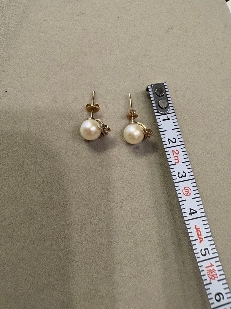 アガット（agate) K10淡水パール・ジルコニア ピアス