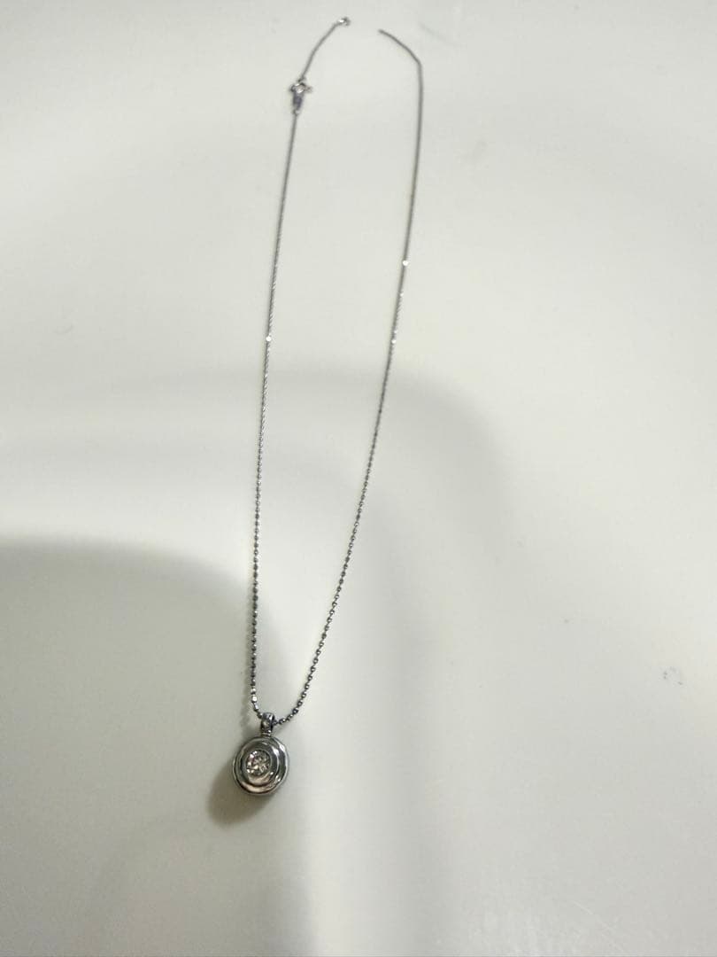 プラチナpt8501 粒ダイヤペンダント ネックレス訳あり チェーン切れ上品美品