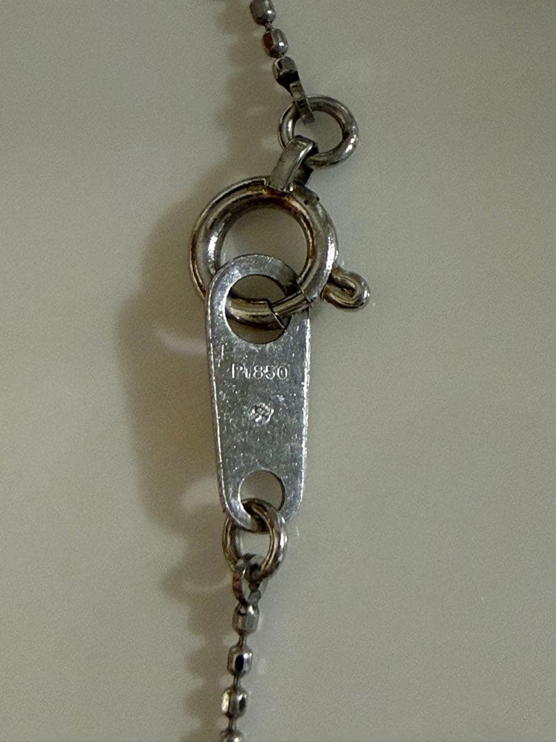 プラチナpt8501 粒ダイヤペンダント ネックレス訳あり チェーン切れ上品美品