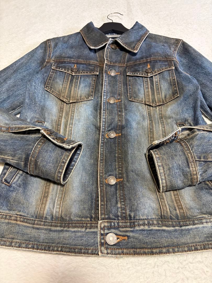 y2k shellac ヴィンテージ加工デニムジャケット　ダークインディゴ