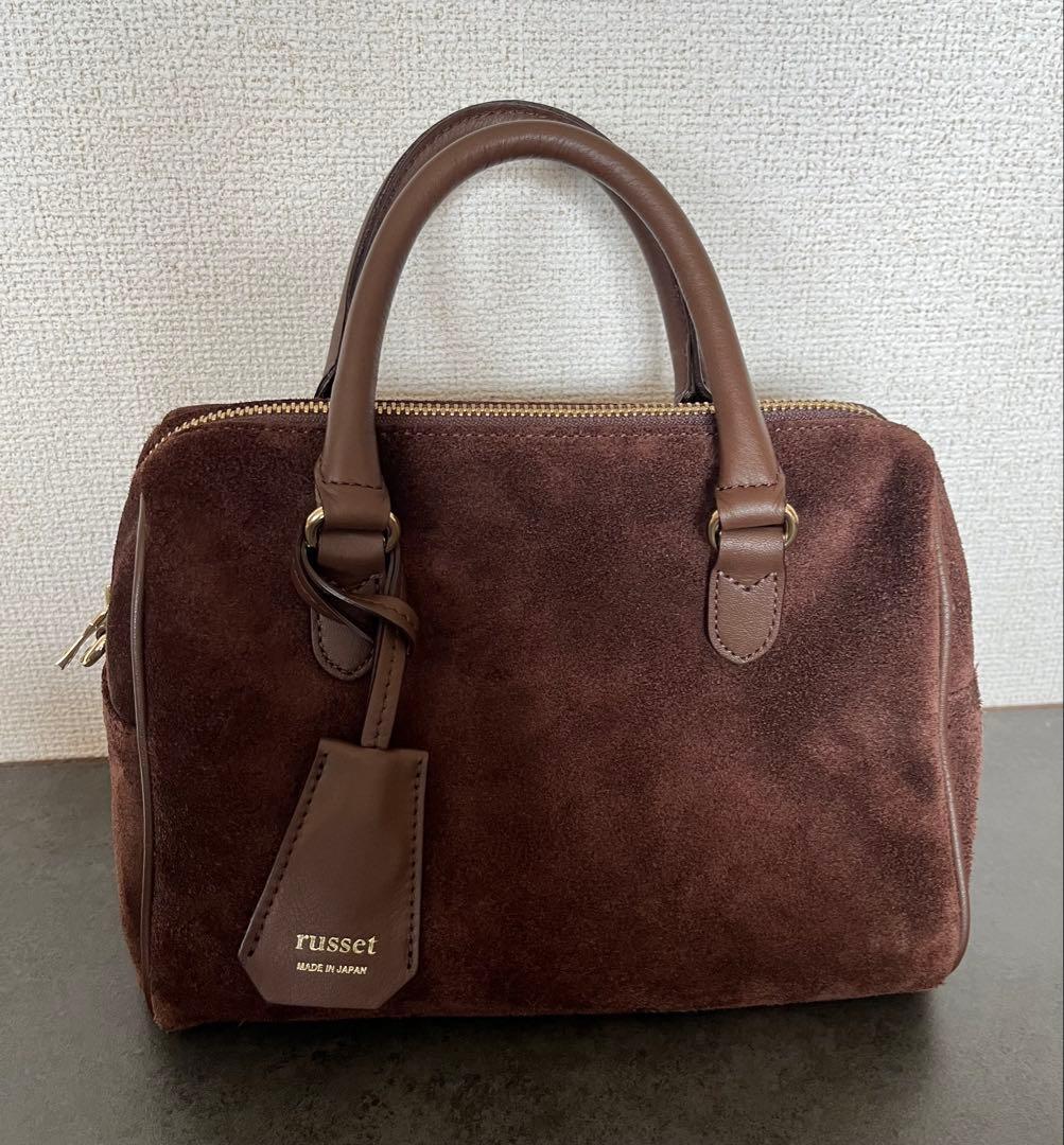 russet ラシット スエード2WAYミニボストンバッグ ダークブラウン