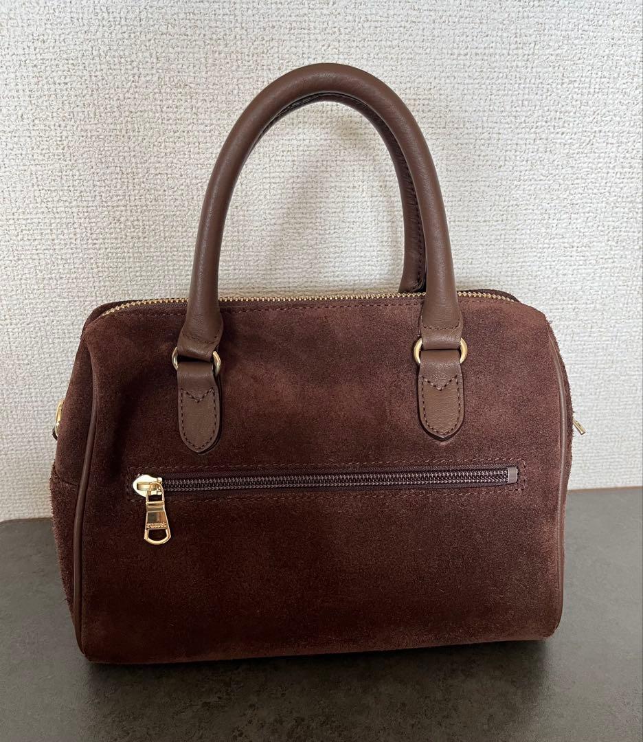 russet ラシット スエード2WAYミニボストンバッグ ダークブラウン