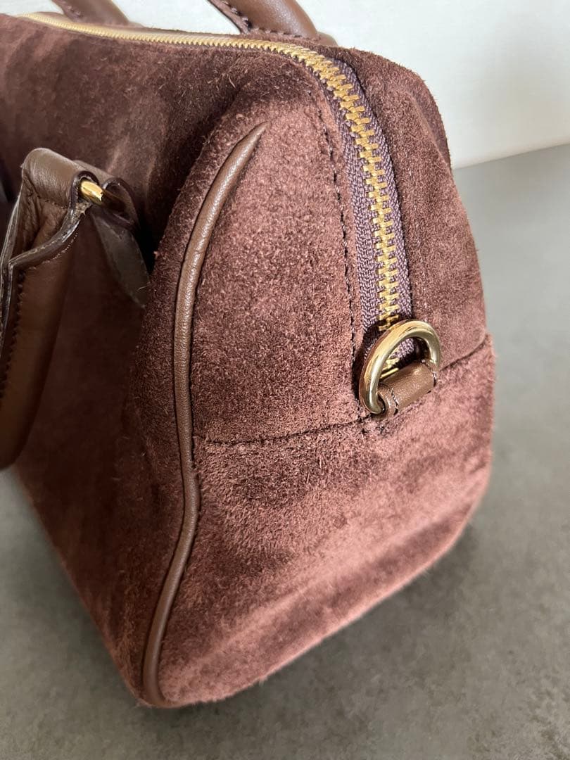 russet ラシット スエード2WAYミニボストンバッグ ダークブラウン