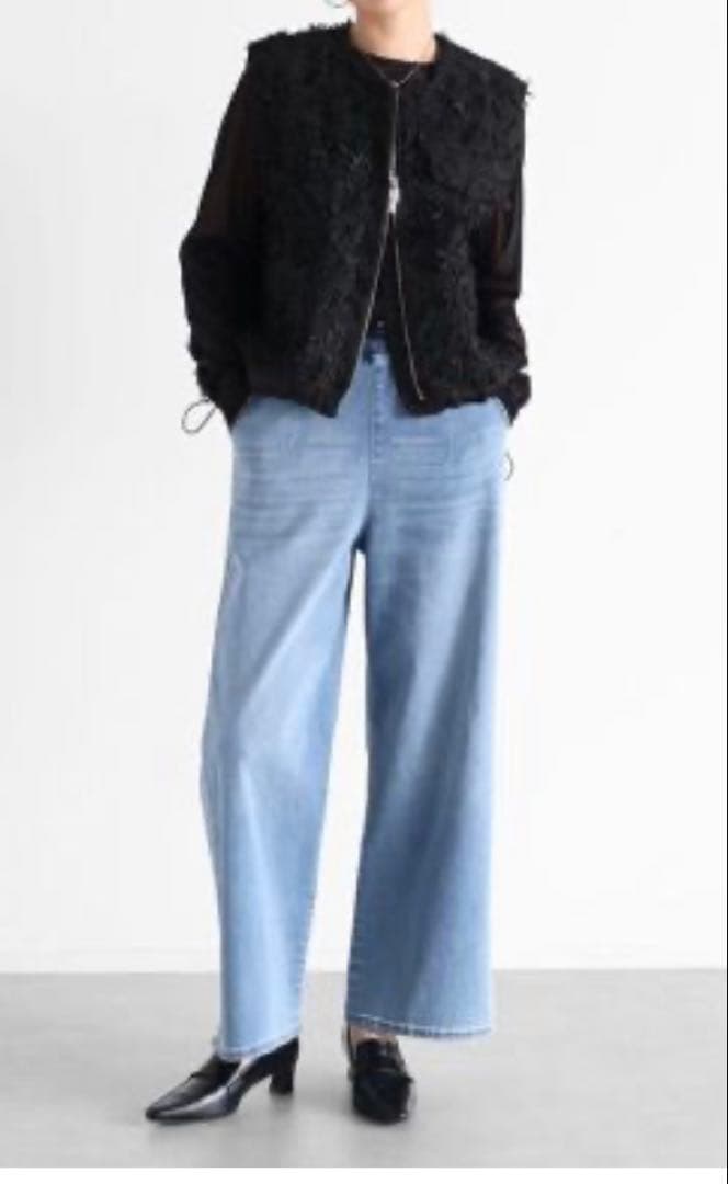 Vin カットジャガードダブルジップジレ ブラック　ヤマダヤ　スコットクラブ