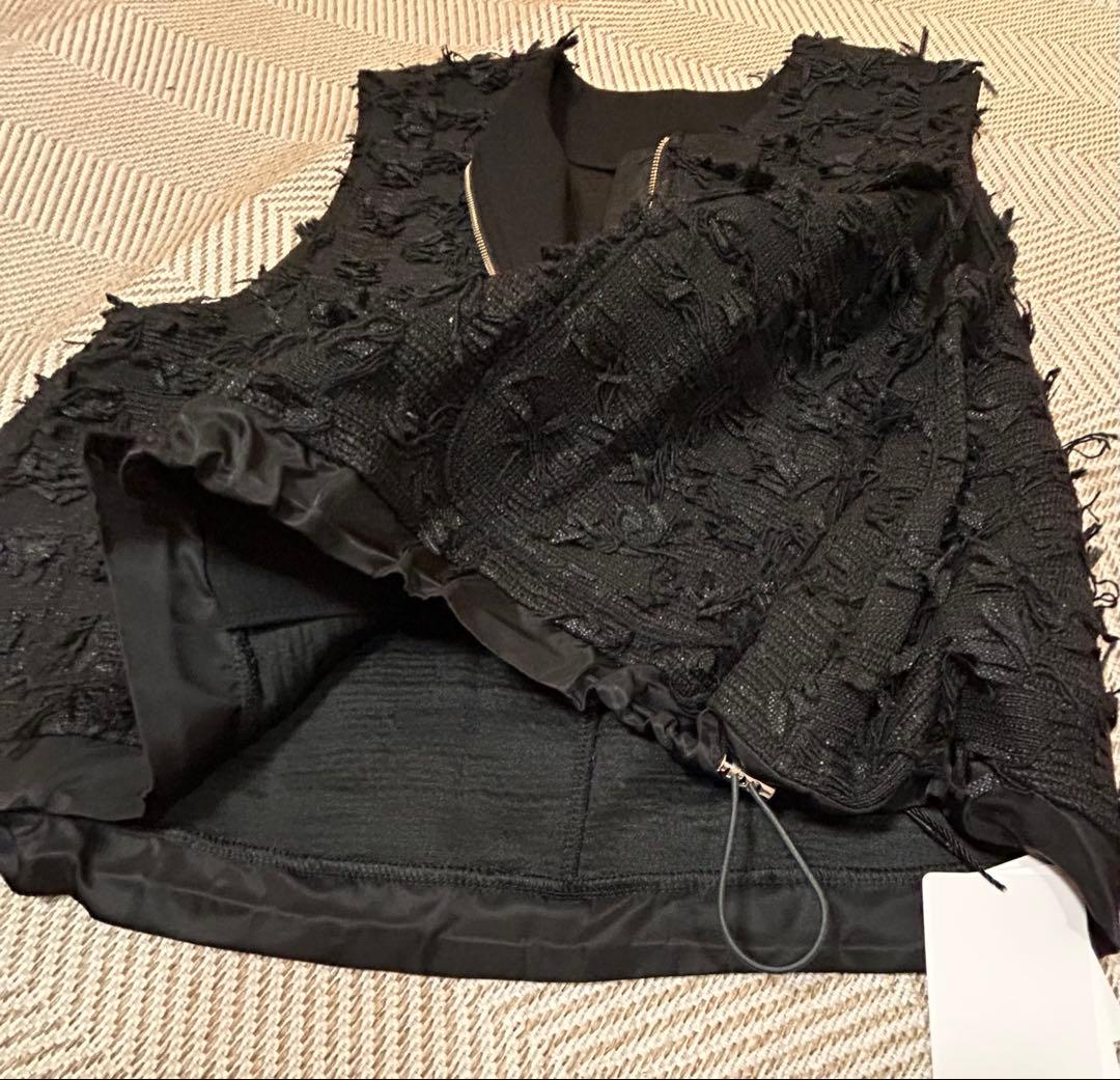 Vin カットジャガードダブルジップジレ ブラック　ヤマダヤ　スコットクラブ