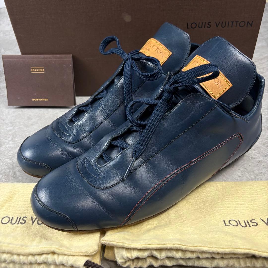 ルイヴィトン　LOUIS VUITTON レザー 本革　シューズ　7 ネイビー