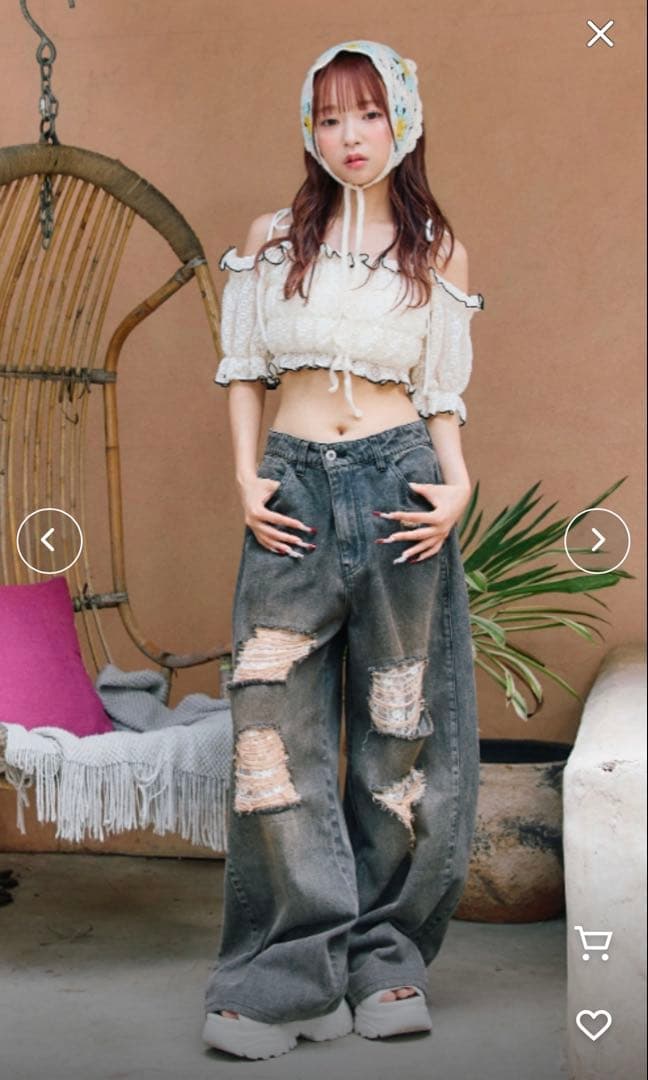 【新品未使用】OLIVE des OLIVEレースシャーリングswim wear