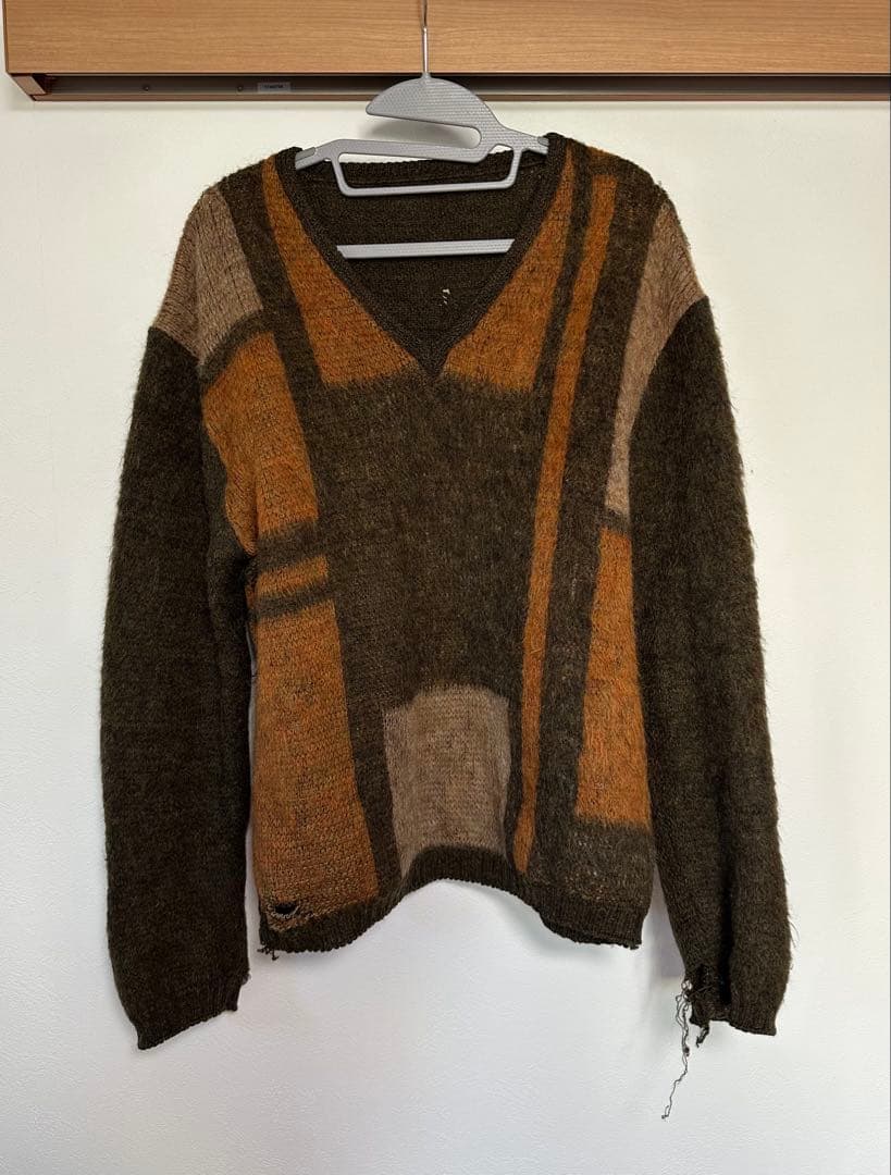 vintage モヘアニット　Ｖネックニット　60s カーディガン　深水光太