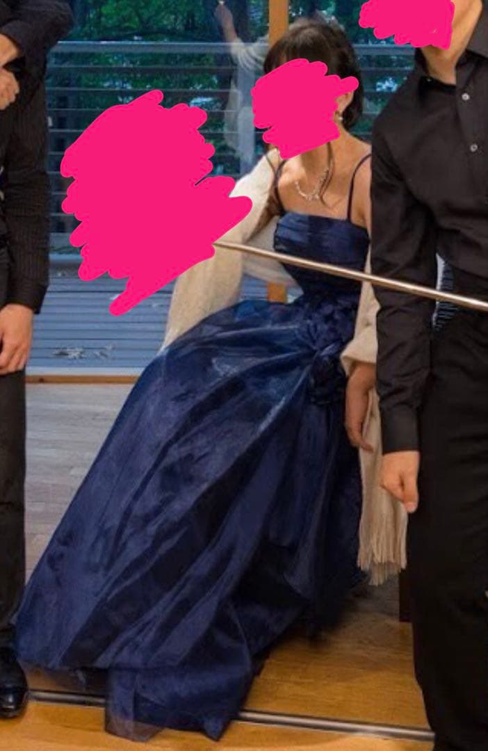 ネイビーブルー　カラードレス