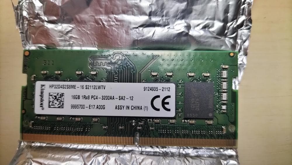 Micron社製16GB DDR4メモリ PC4-3200 2枚組（32GB）