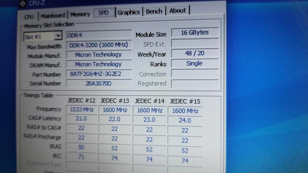 Micron社製16GB DDR4メモリ PC4-3200 2枚組（32GB）