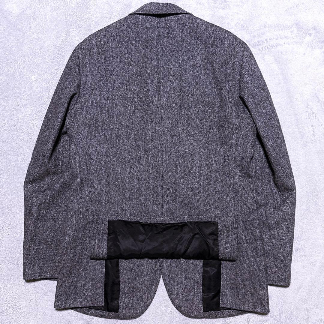 裏地総柄【未使用級】タケオキクチ テーラードジャケット カシミヤ混 ヘリンボーン
