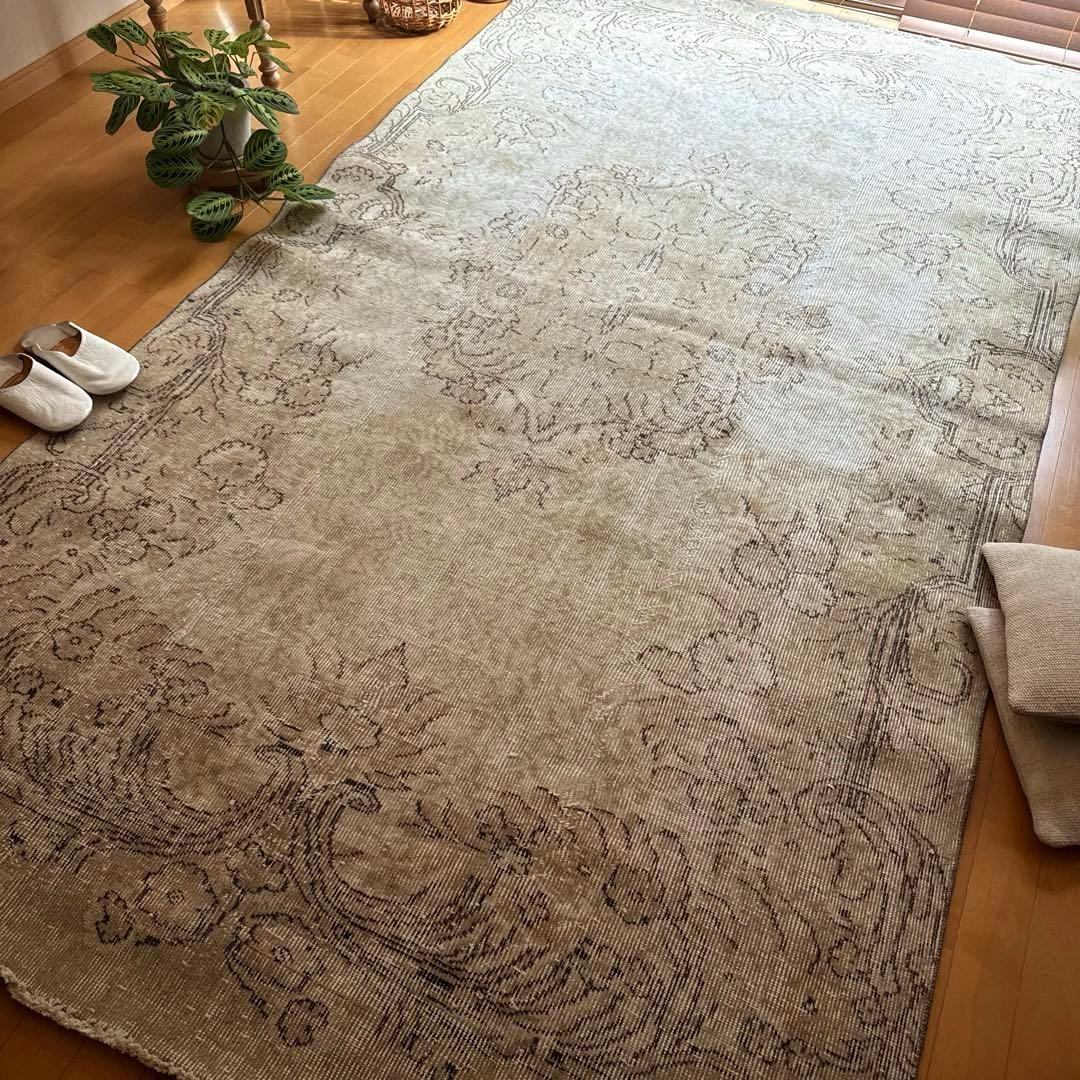 ショウちゃん　超大判150×277ナチュラルトルコヴィンテージラグ