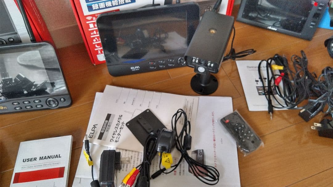 まとめて 2.4GHzデジタル信号式 モニター ワイヤレス 防犯カメラ セット